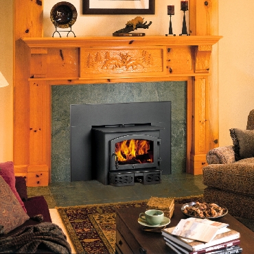 The Lopi Republic 1750 Fireplace Insert is clean