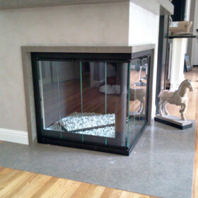 Custom Door for Corner Fireplace